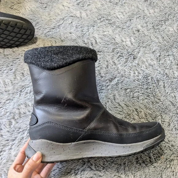 Chaco Borealis Boots Black Winter Snow Boots Waterproof Mid Size 7 Fur Slip On - Picture 7 of 11